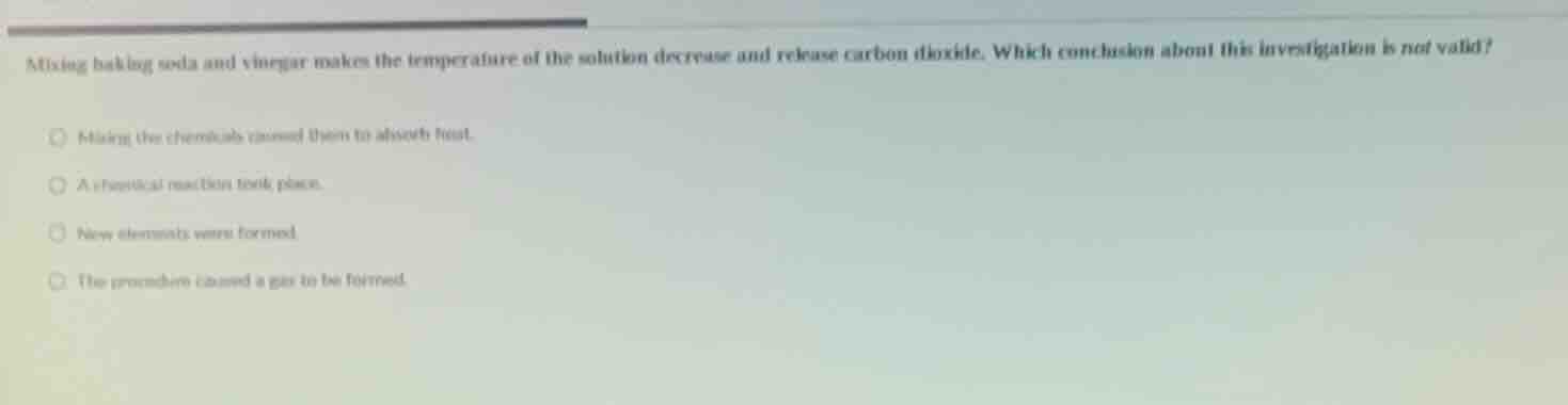 mixing baking soda and vinegar makes the temperature of the solution de…