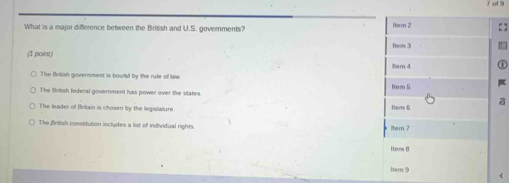 what is a major difference between the british and u.s. governments? (1…