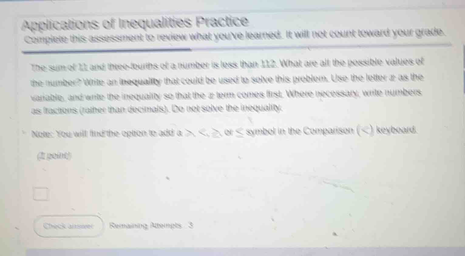 applications of inequalities practice complete this assessment to revie…
