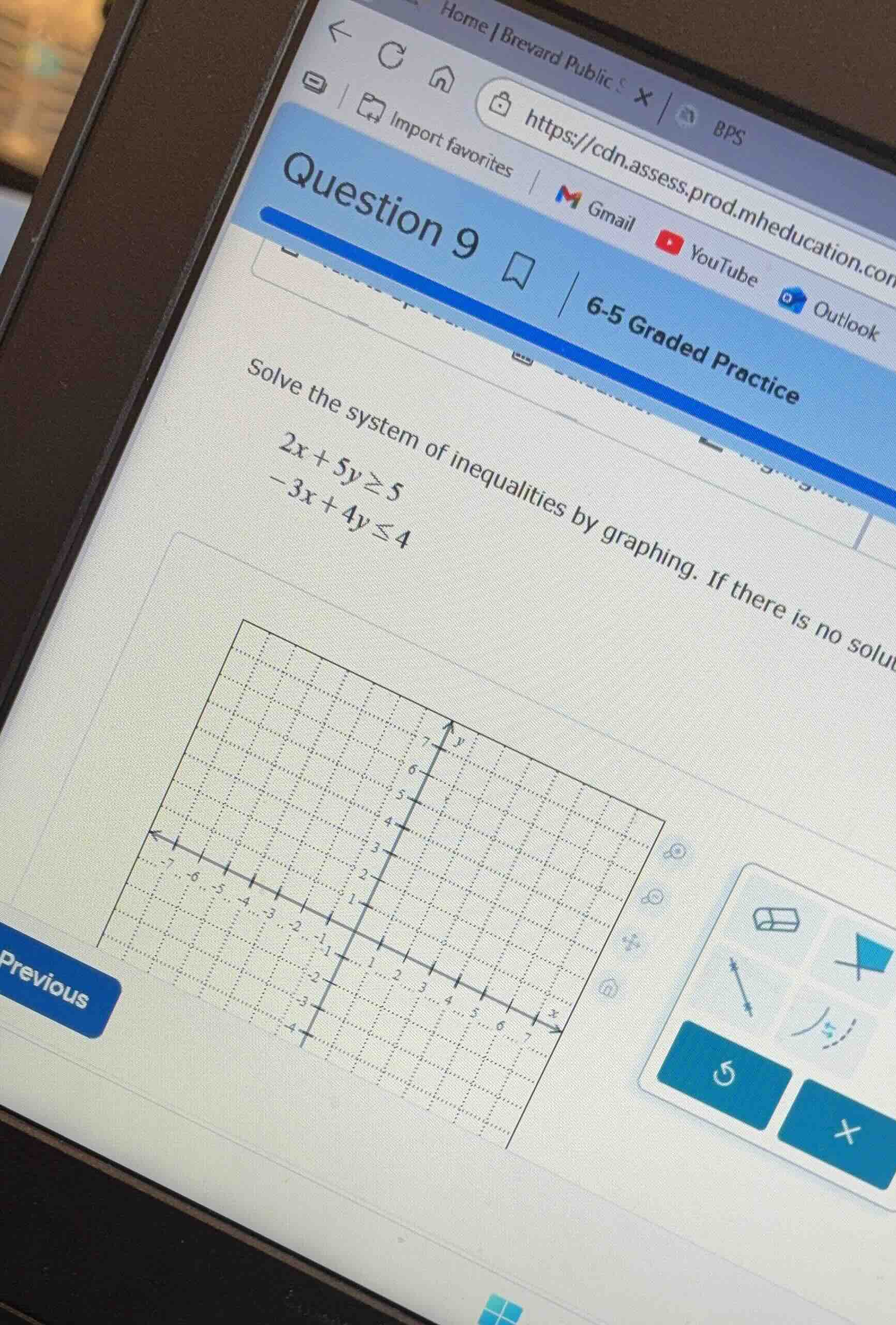 question 9 6-5 graded practice solve the system of inequalities by grap…