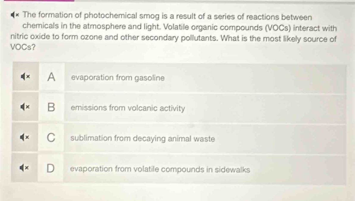 the formation of photochemical smog is a result of a series of reaction…
