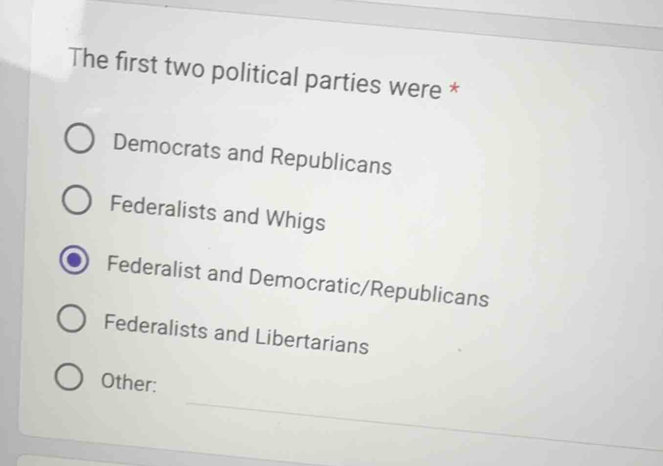 the first two political parties were * democrats and republicans federa…