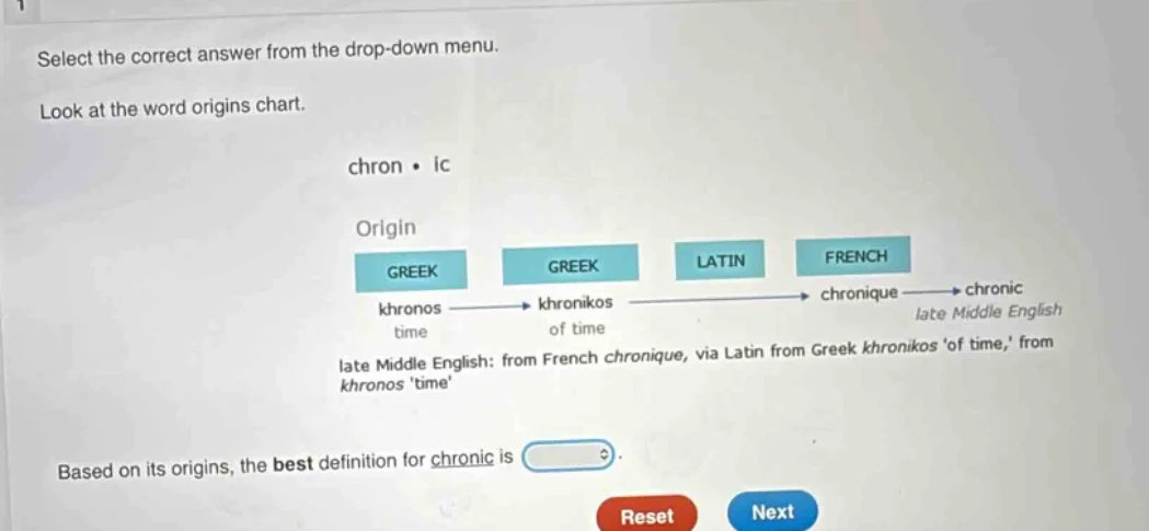 select the correct answer from the drop - down menu. look at the word o…