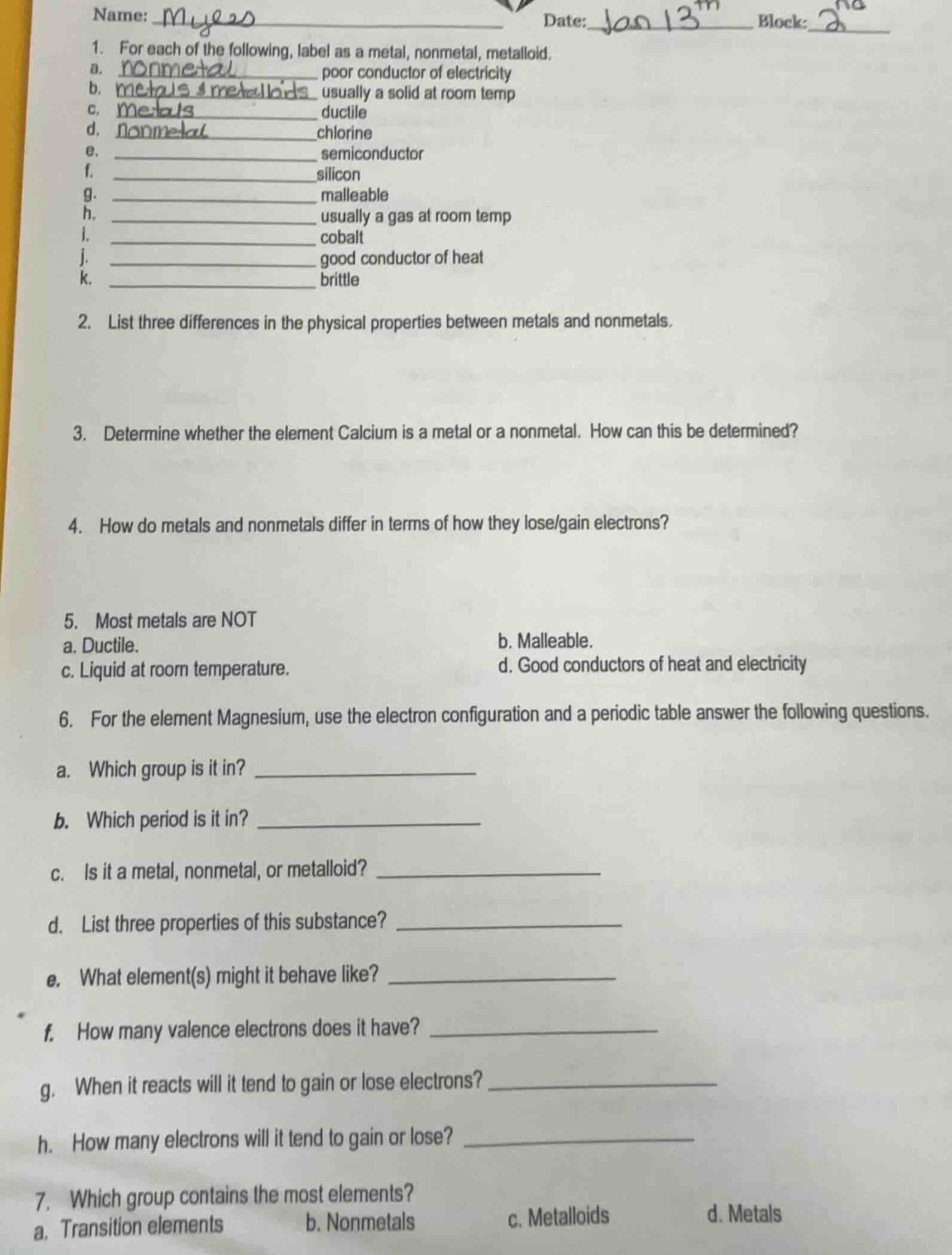 name: myles date: jan 13th block: 2nd 1. for each of the following, lab…