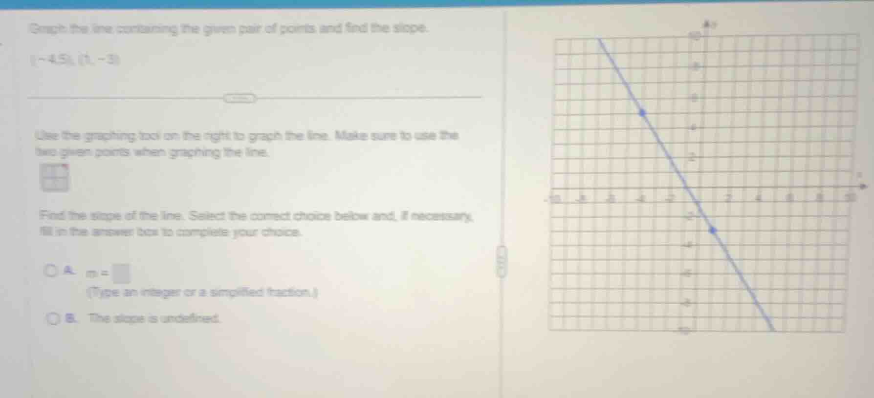 graph the line containing the given pair of points and find the slope. …