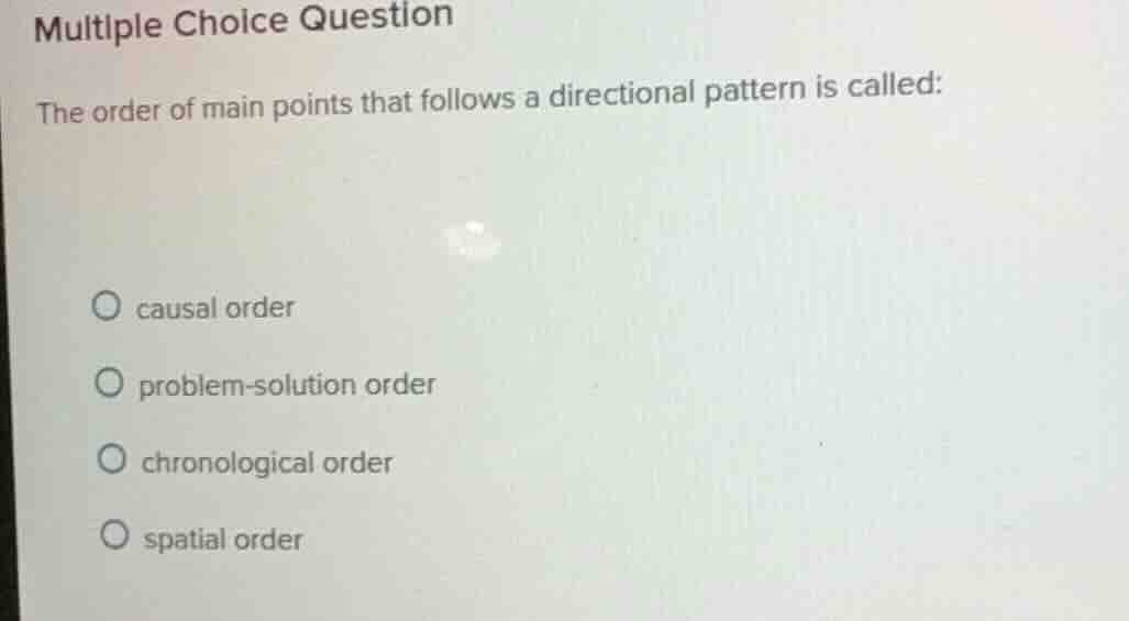 multiple choice question the order of main points that follows a direct…