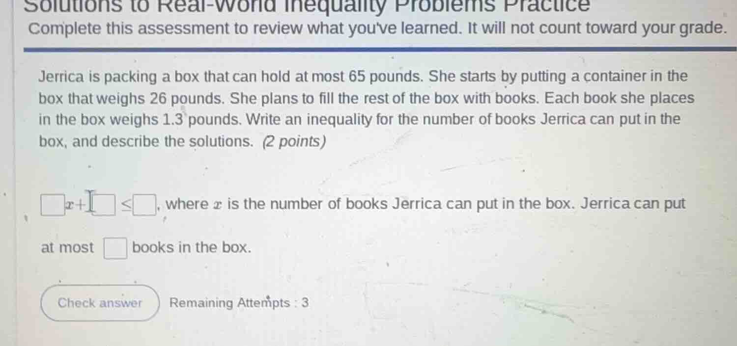 solutions to real - world inequality problems practice complete this as…