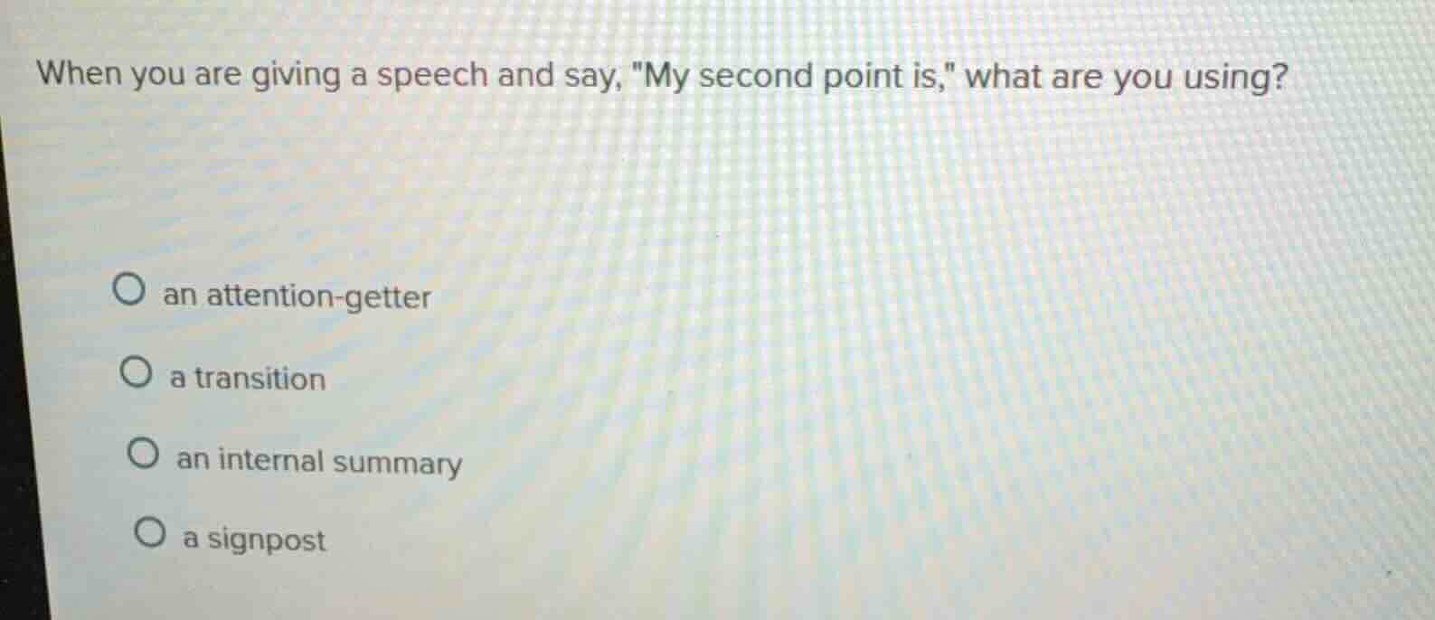 when you are giving a speech and say, \my second point is,\ what are yo…