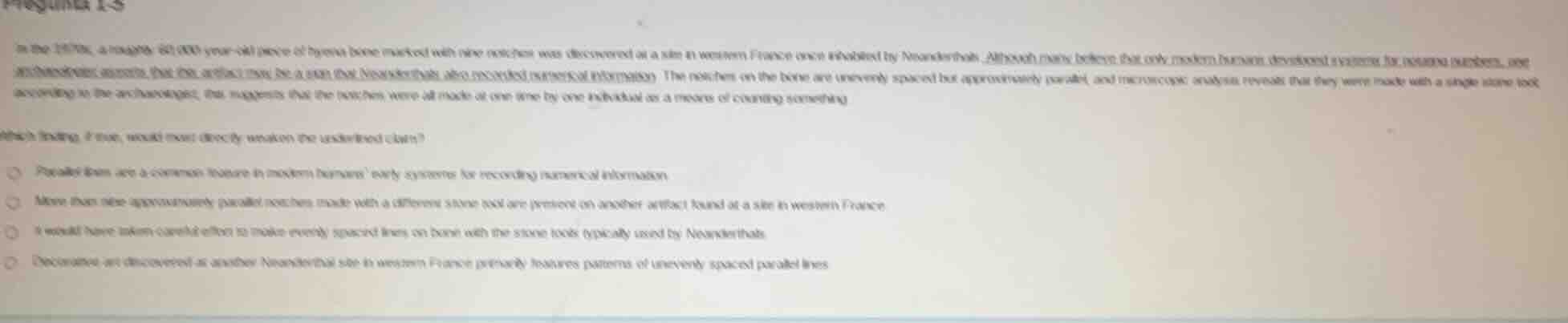 in the 1970s, a canine 60,000 year - old piece of bone marked with nine…