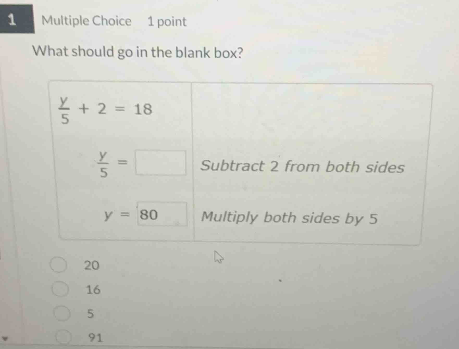 1 multiple choice 1 point what should go in the blank box? \\(\\frac{y}…