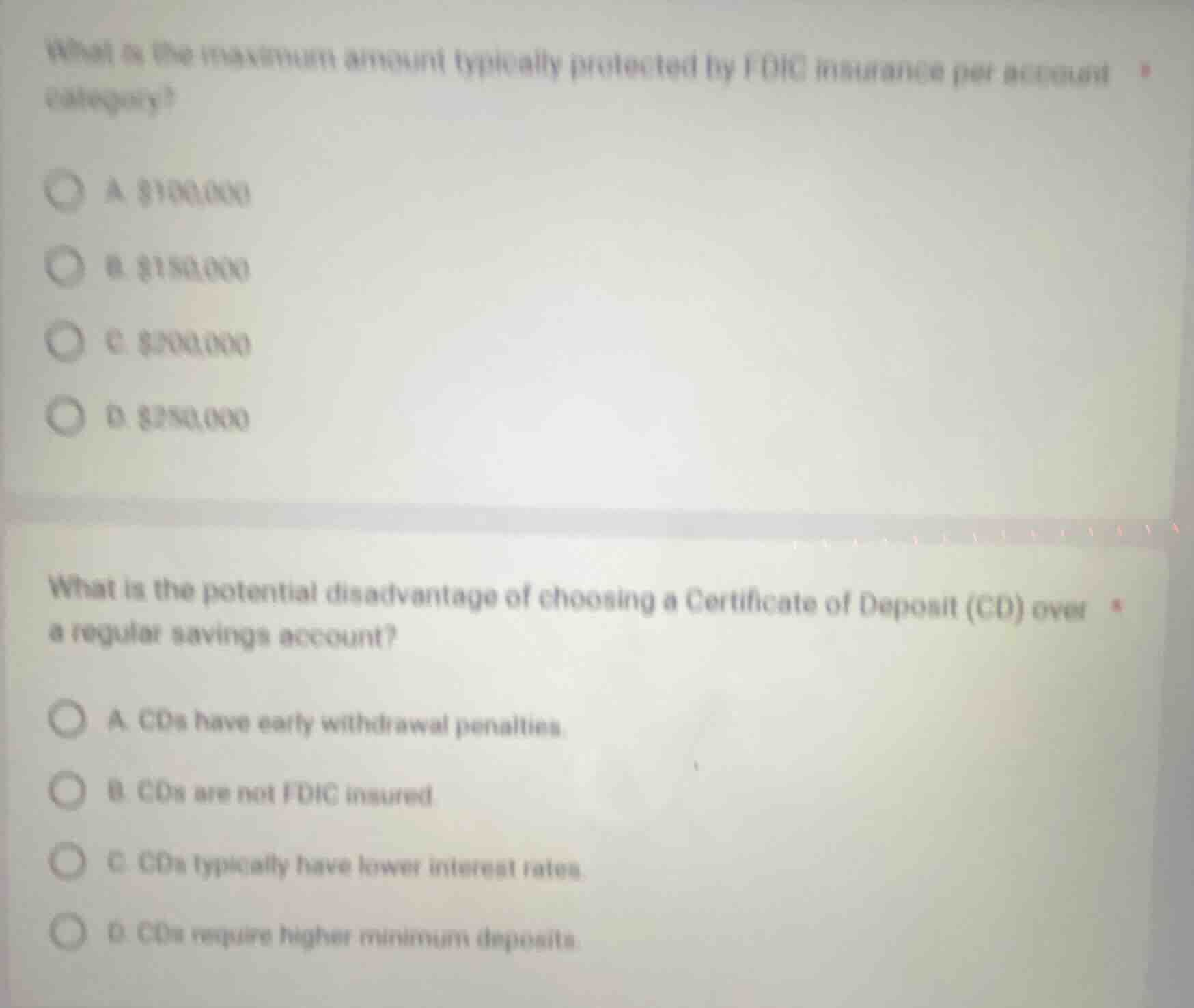 what is the maximum amount typically protected by fdic insurance per ac…