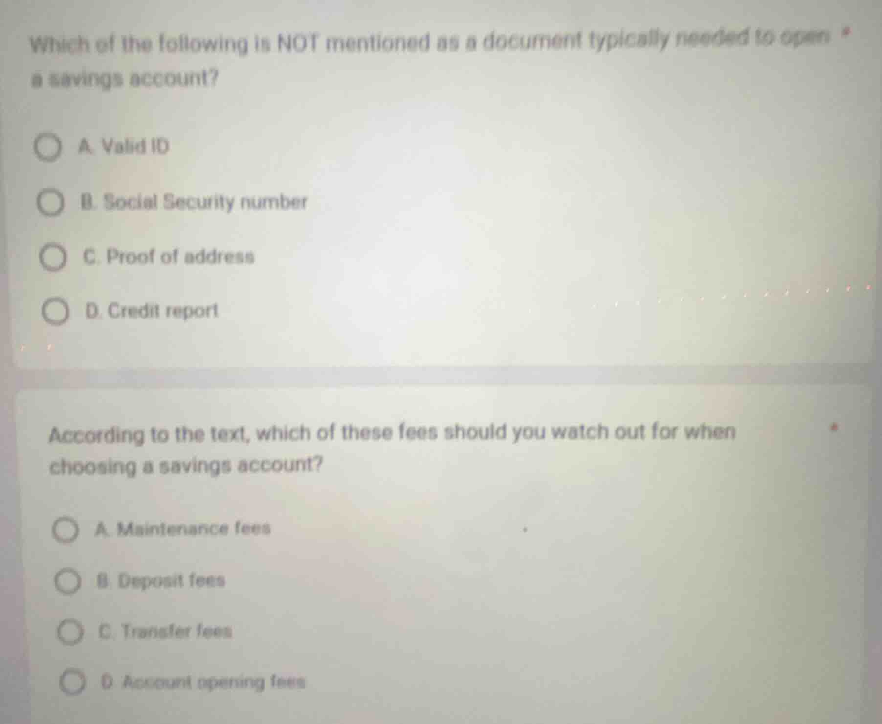 which of the following is not mentioned as a document typically needed …