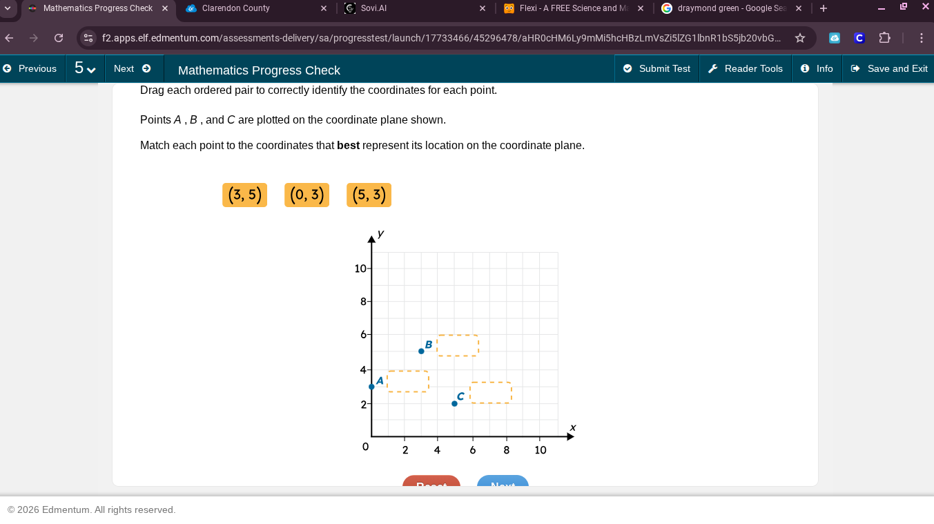 drag each ordered pair to correctly identify the coordinates for each p…