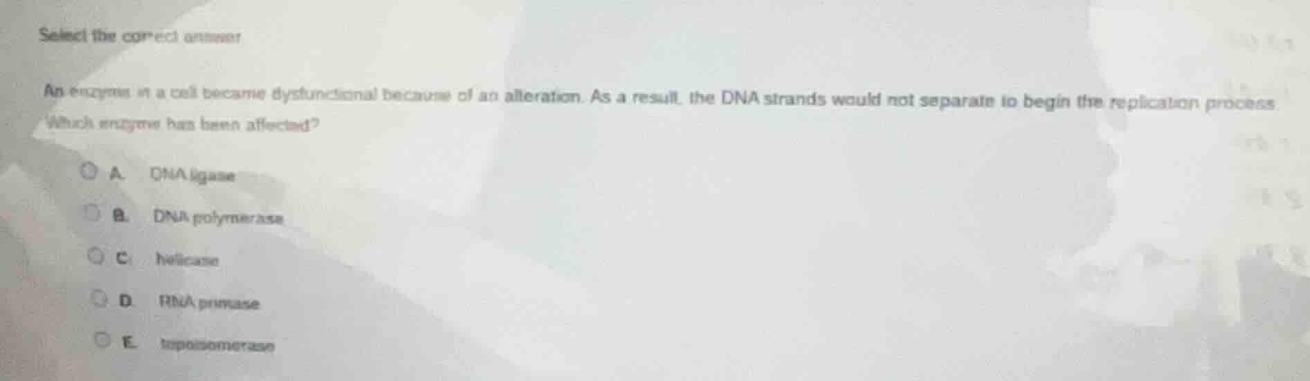 select the correct answer an enzyme in a cell became dysfunctional beca…