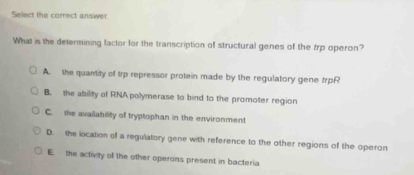 select the correct answer. what is the determining factor for the trans…