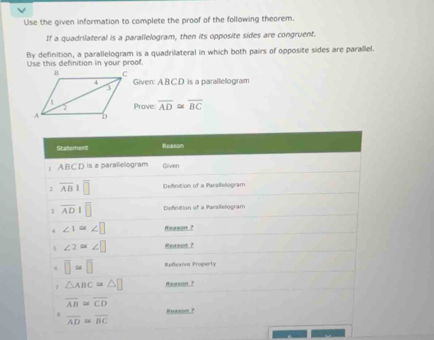 use the given information to complete the proof of the following theore…