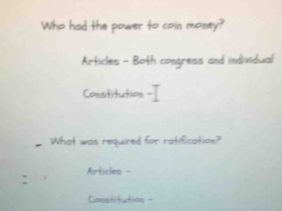 who had the power to coin money? articles - both congress and individua…