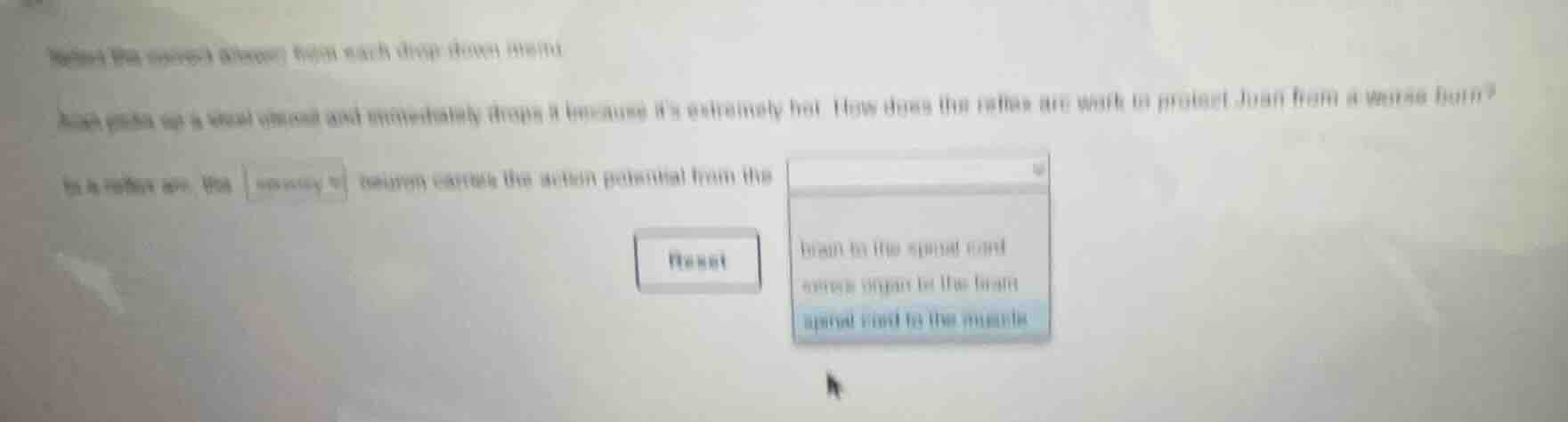 select the correct answer from each drop - down menu. juan picks up a w…