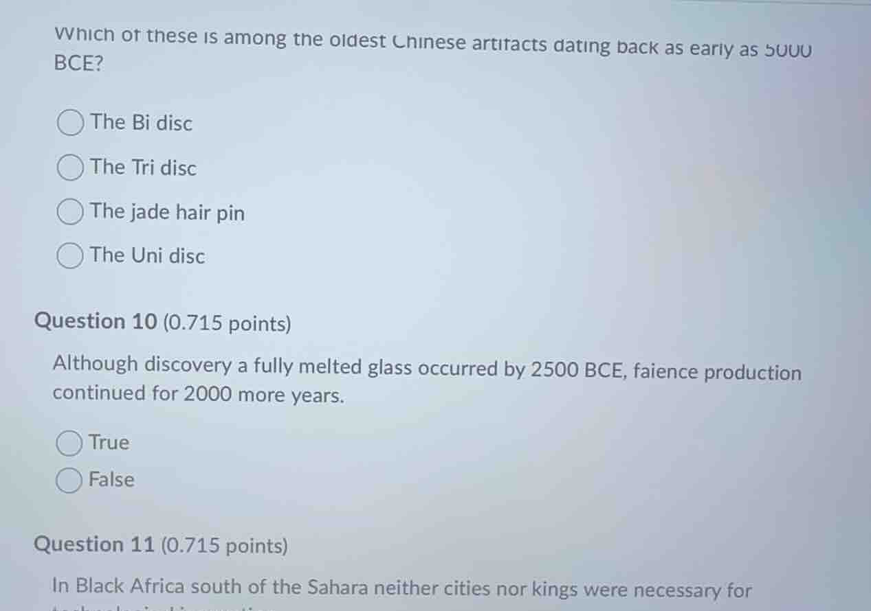 which of these is among the oldest chinese artifacts dating back as ear…