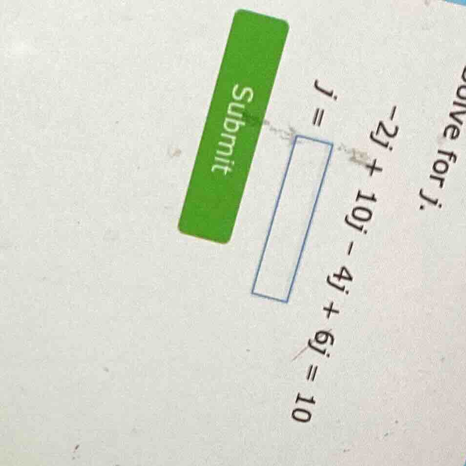 solve for j. -2j + 10j - 4j + 6j = 10 j =
