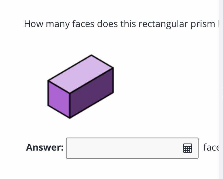 how many faces does this rectangular prism answer: face