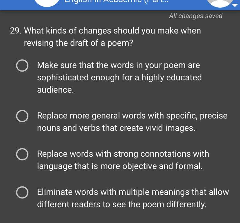 29. what kinds of changes should you make when revising the draft of a …
