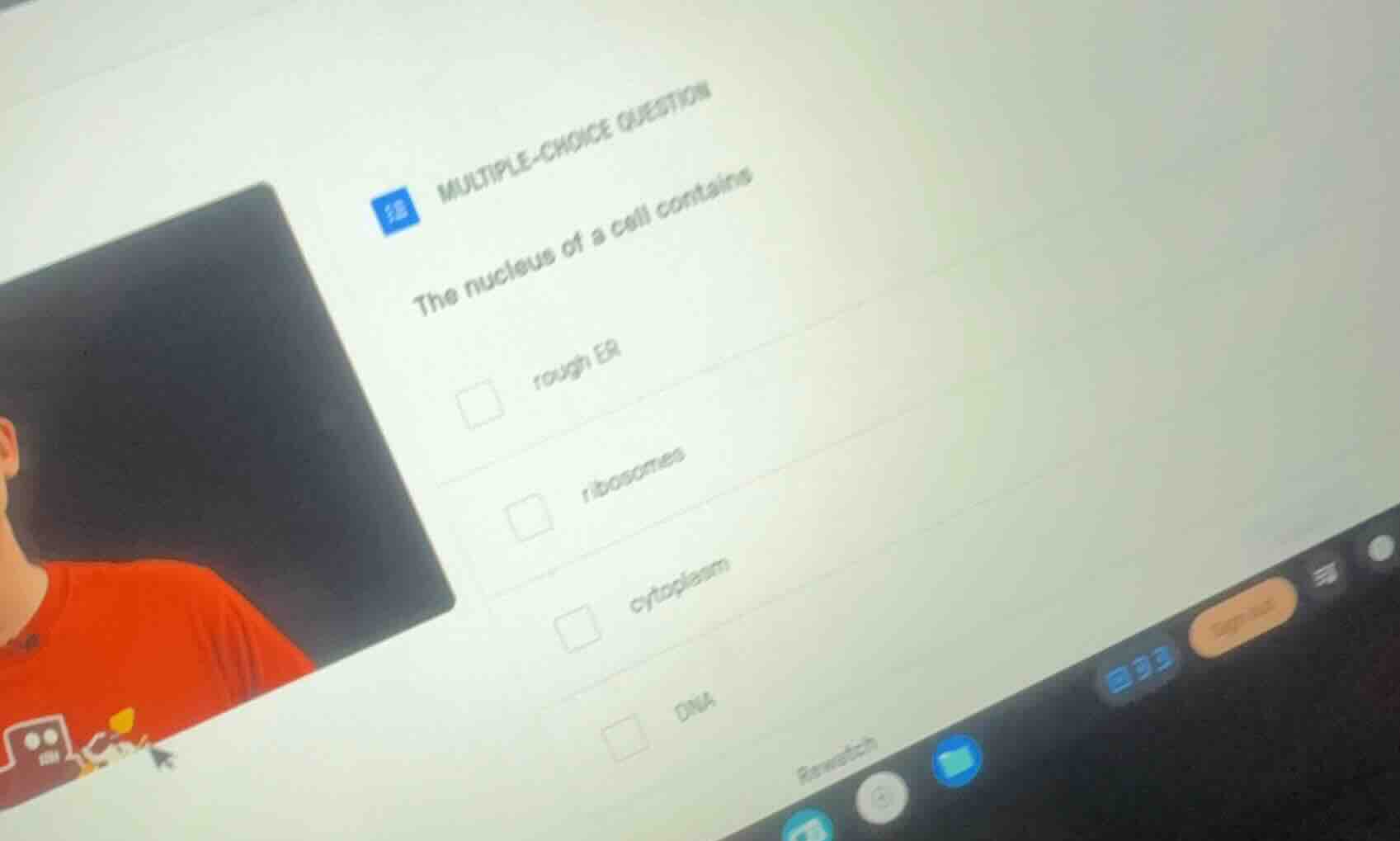 multiple-choice question the nucleus of a cell contains □ rough er □ ri…