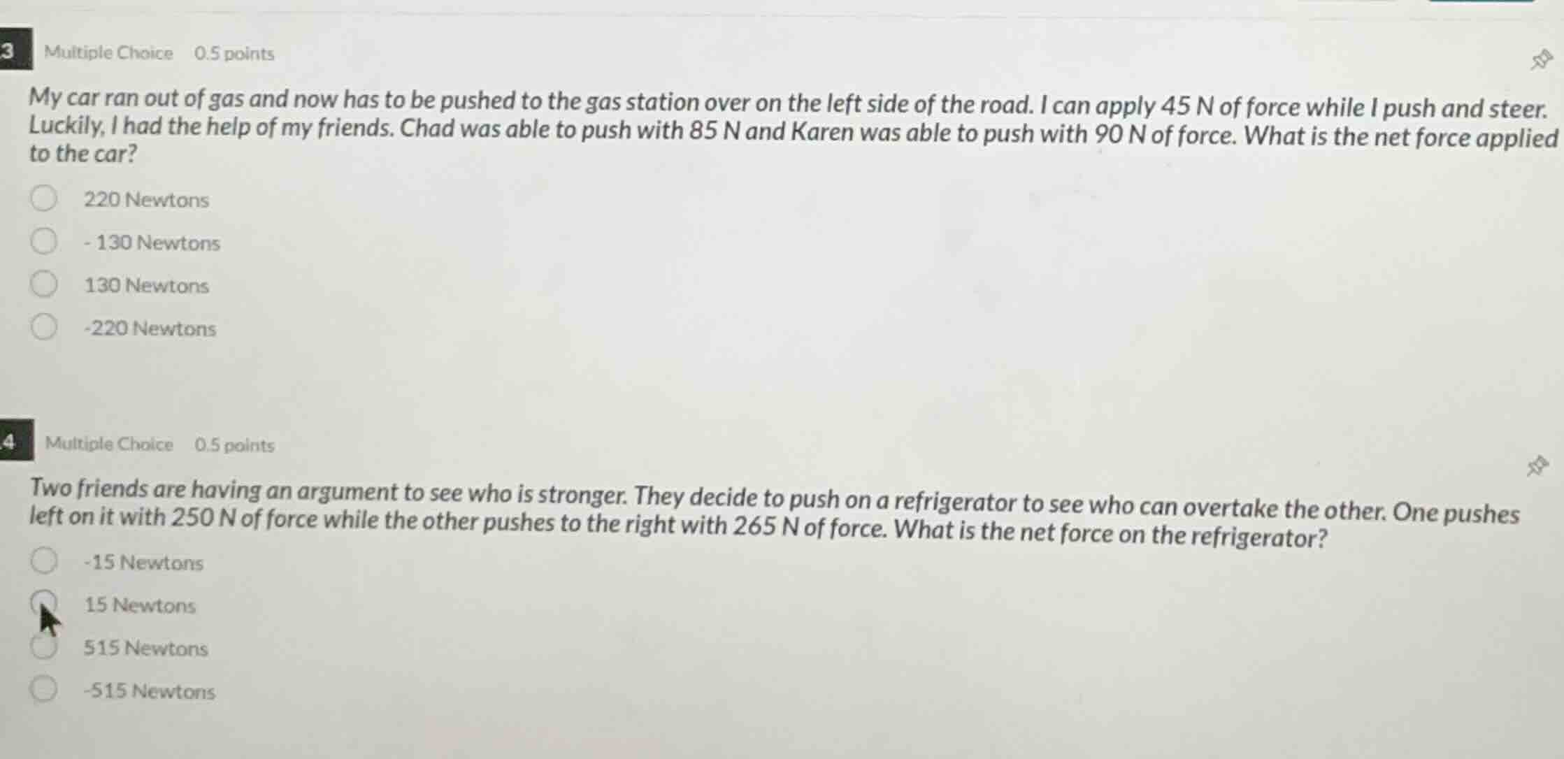 3 multiple choice 0.5 points my car ran out of gas and now has to be pu…