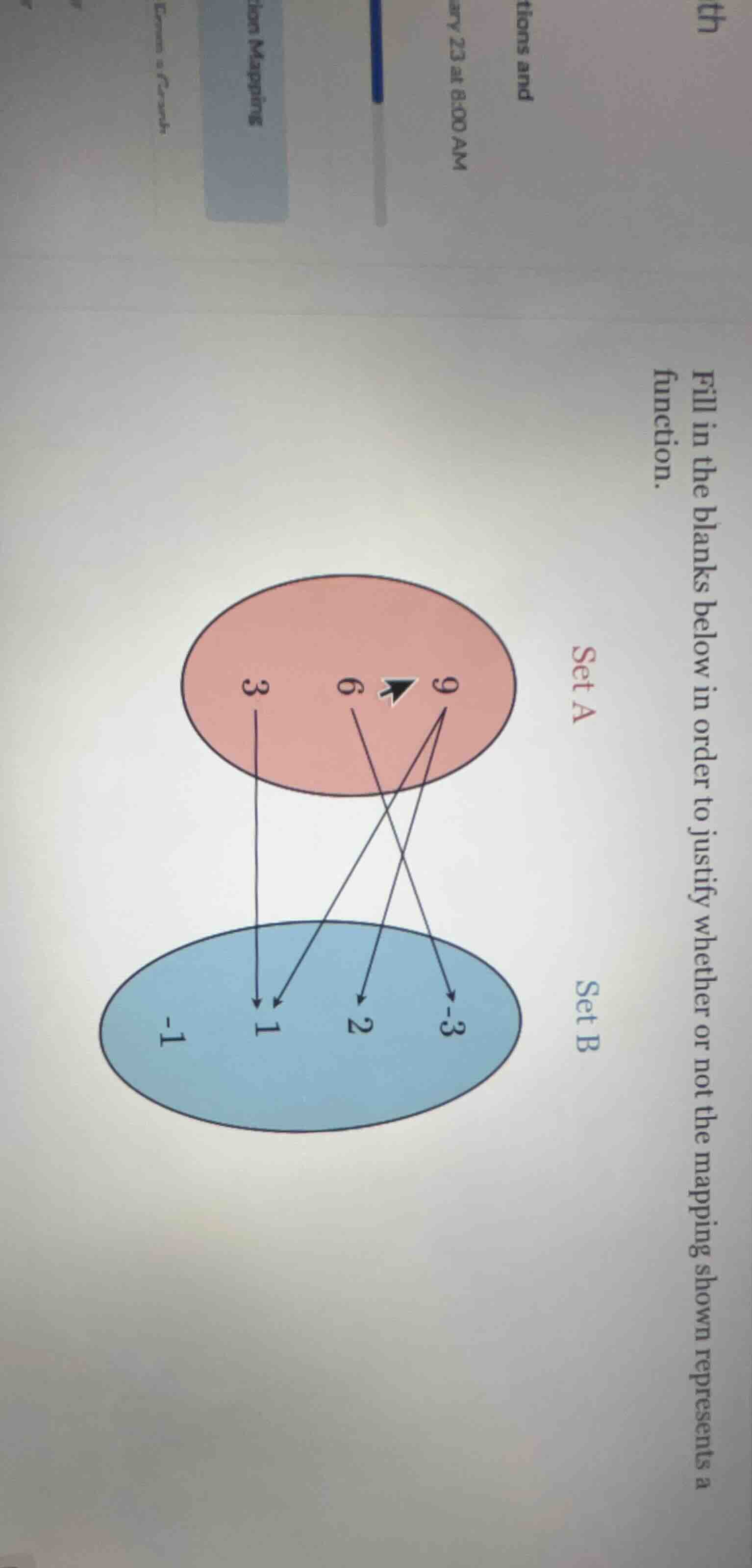 fill in the blanks below in order to justify whether or not the mapping…