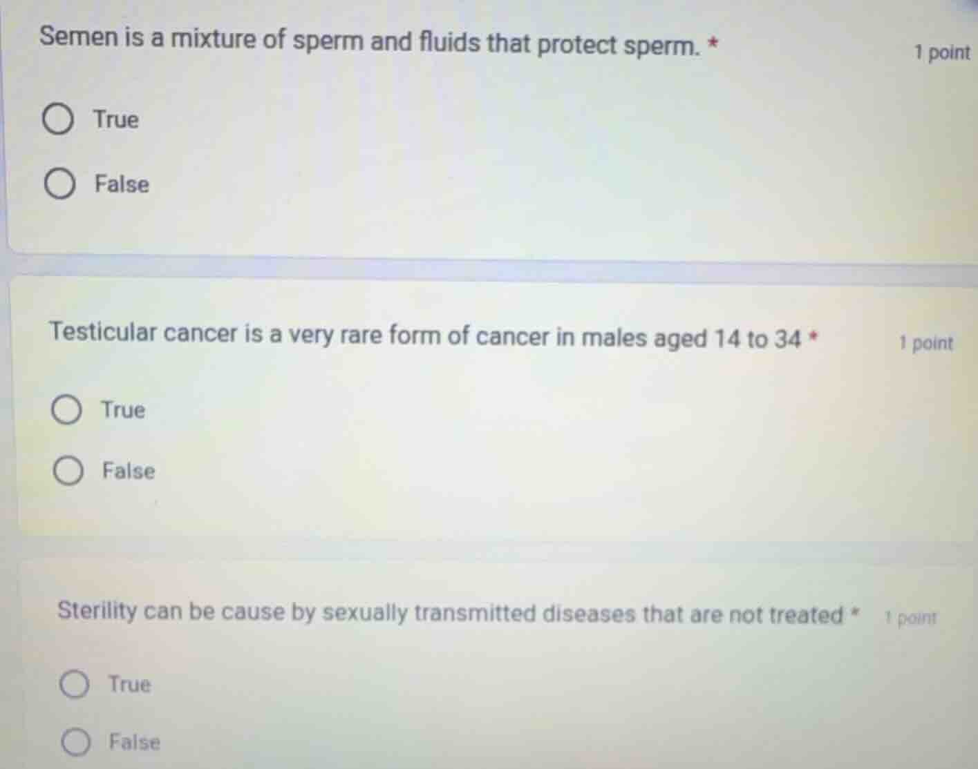 semen is a mixture of sperm and fluids that protect sperm. * true false…