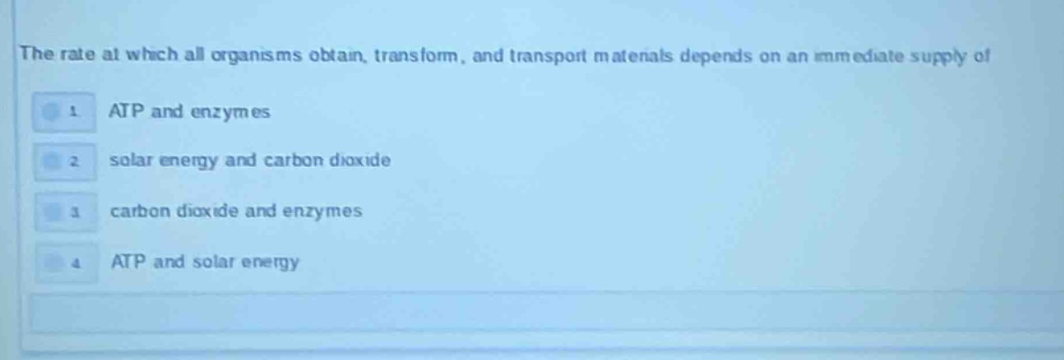 the rate at which all organisms obtain, transform, and transport materi…