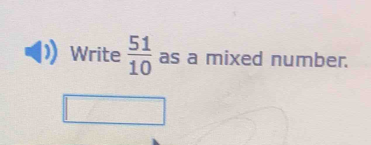 write \\(\\frac{51}{10}\\) as a mixed number.