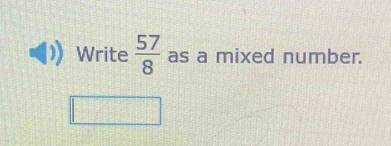 write \\(\\frac{57}{8}\\) as a mixed number.