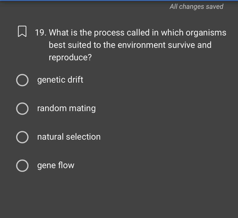 19. what is the process called in which organisms best suited to the en…