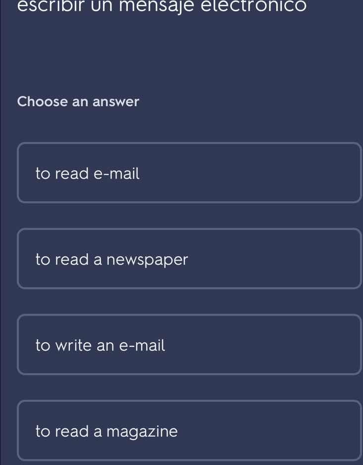 escribir un mensaje electronico choose an answer to read e - mail to re…