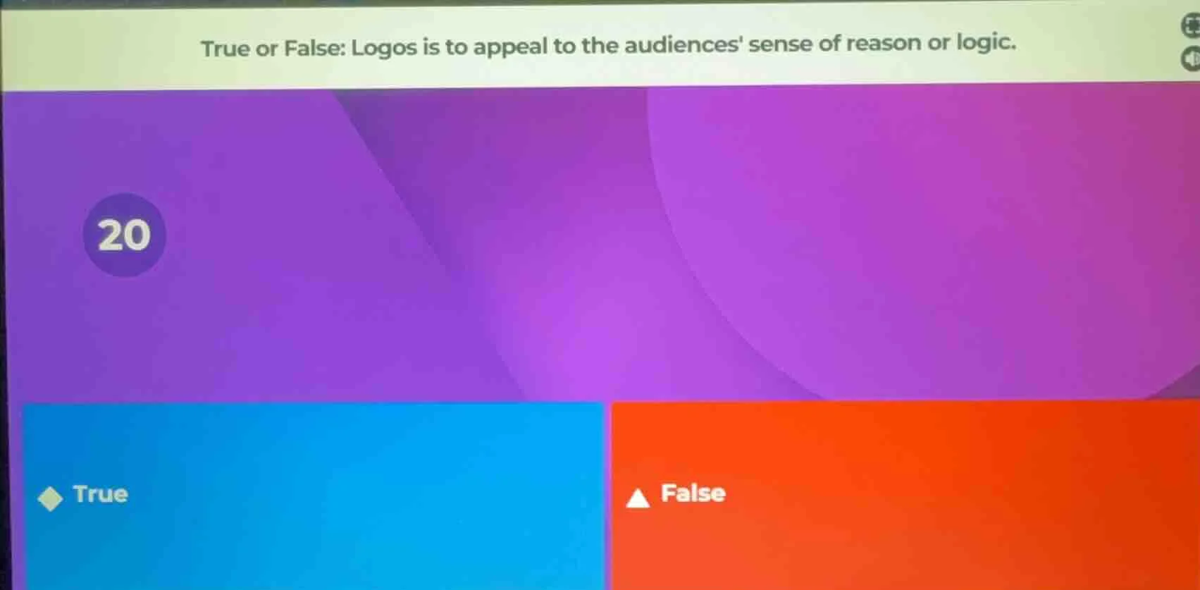 true or false: logos is to appeal to the audiences sense of reason or l…