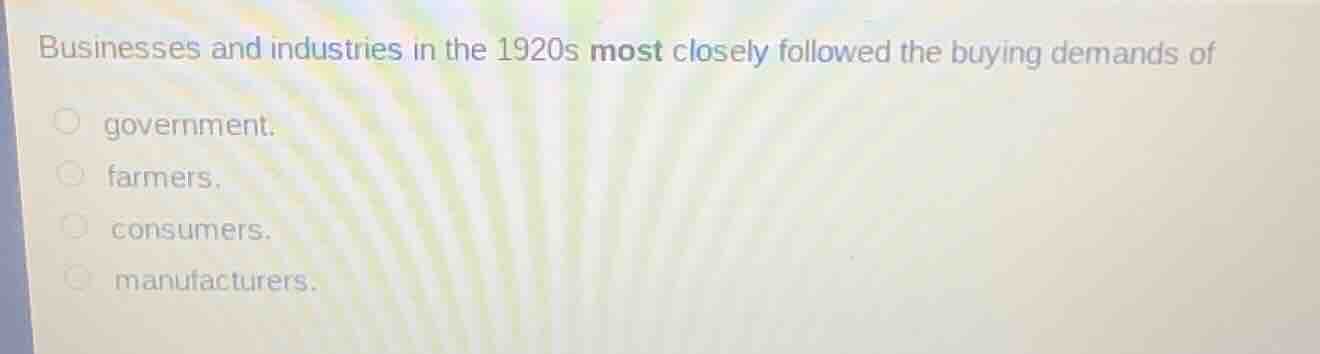 businesses and industries in the 1920s most closely followed the buying…