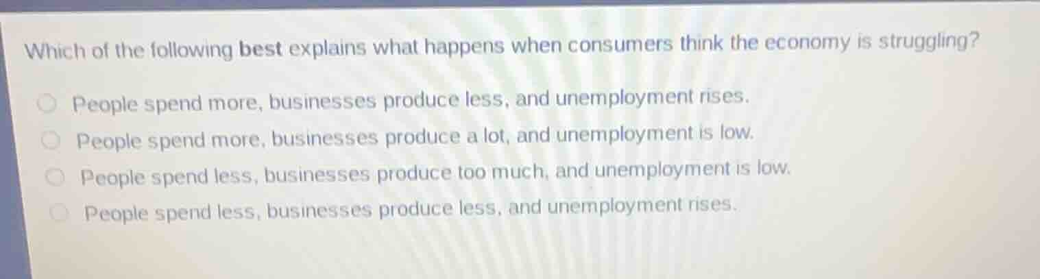 which of the following best explains what happens when consumers think …