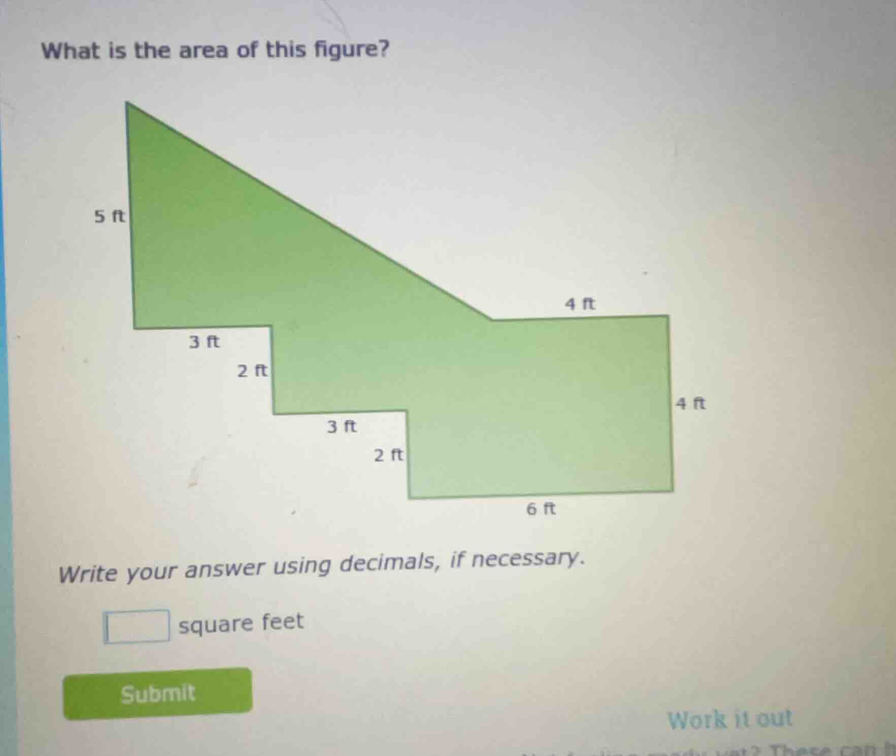 what is the area of this figure? image of a composite geometric figure …