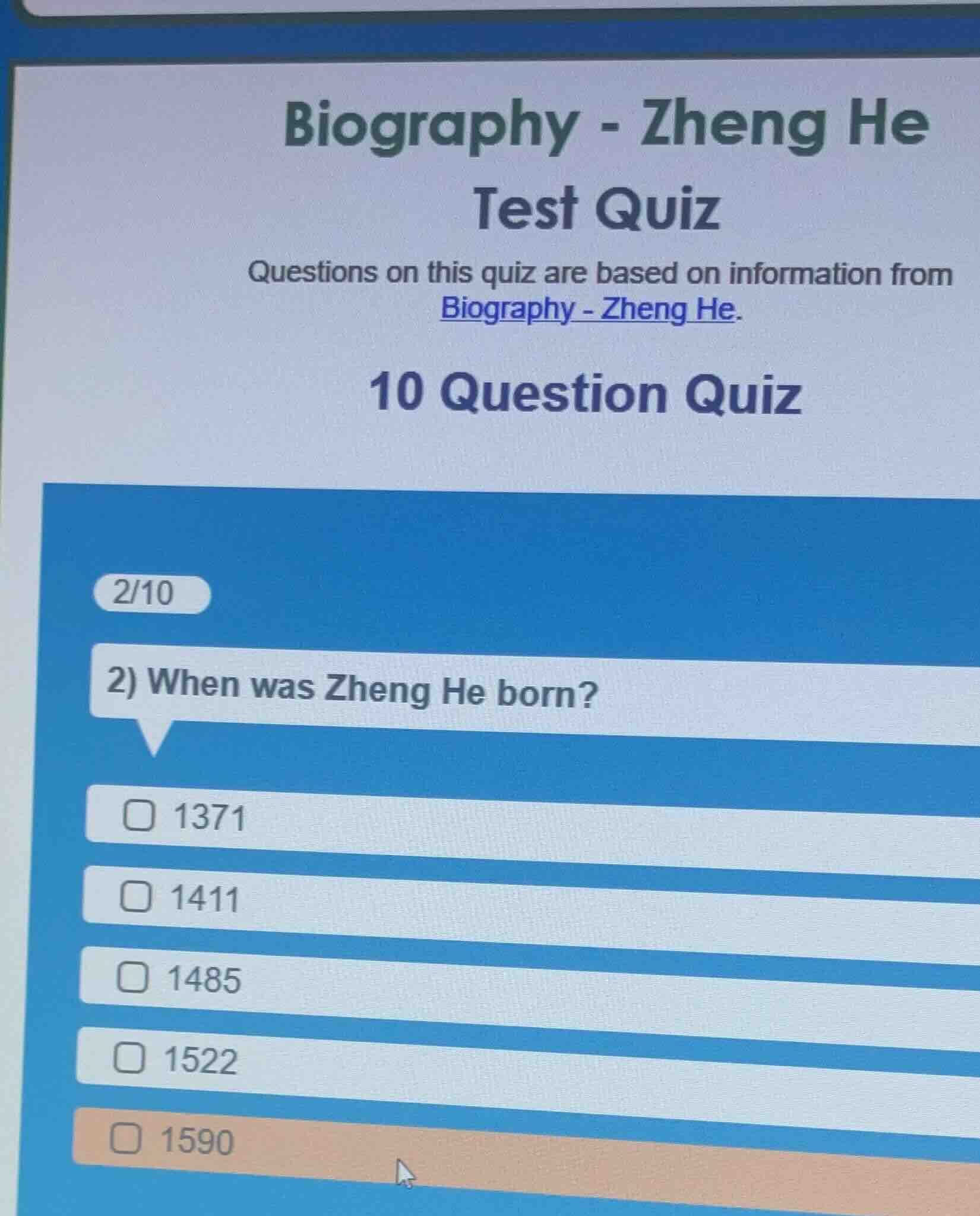 biography - zheng he test quiz questions on this quiz are based on info…