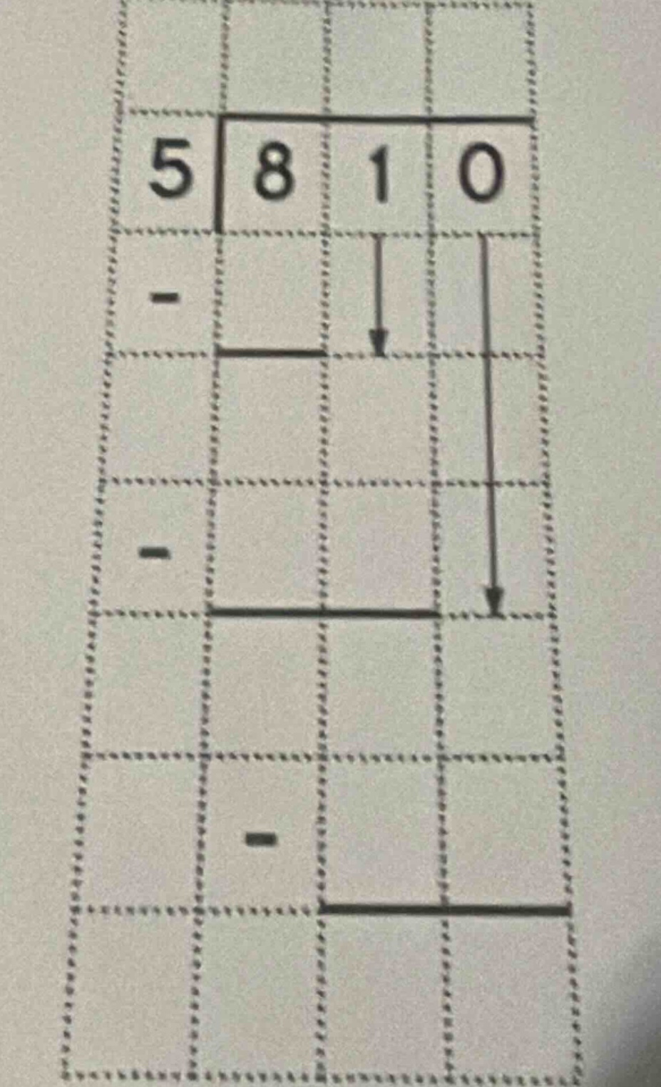 5 8 1 0 （with some subtraction signs and arrows in a grid - like struct…