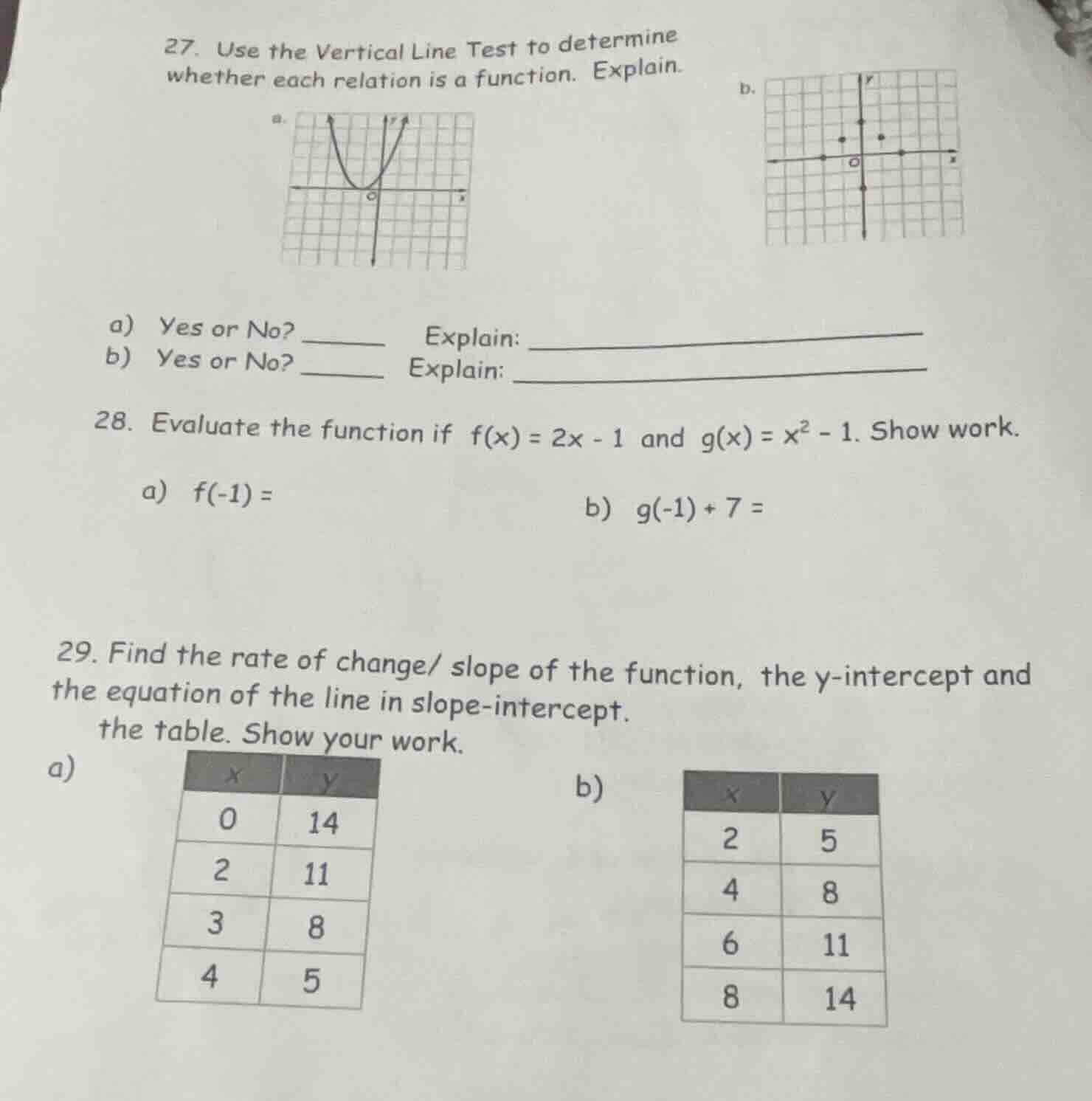 27. use the vertical line test to determine whether each relation is a …