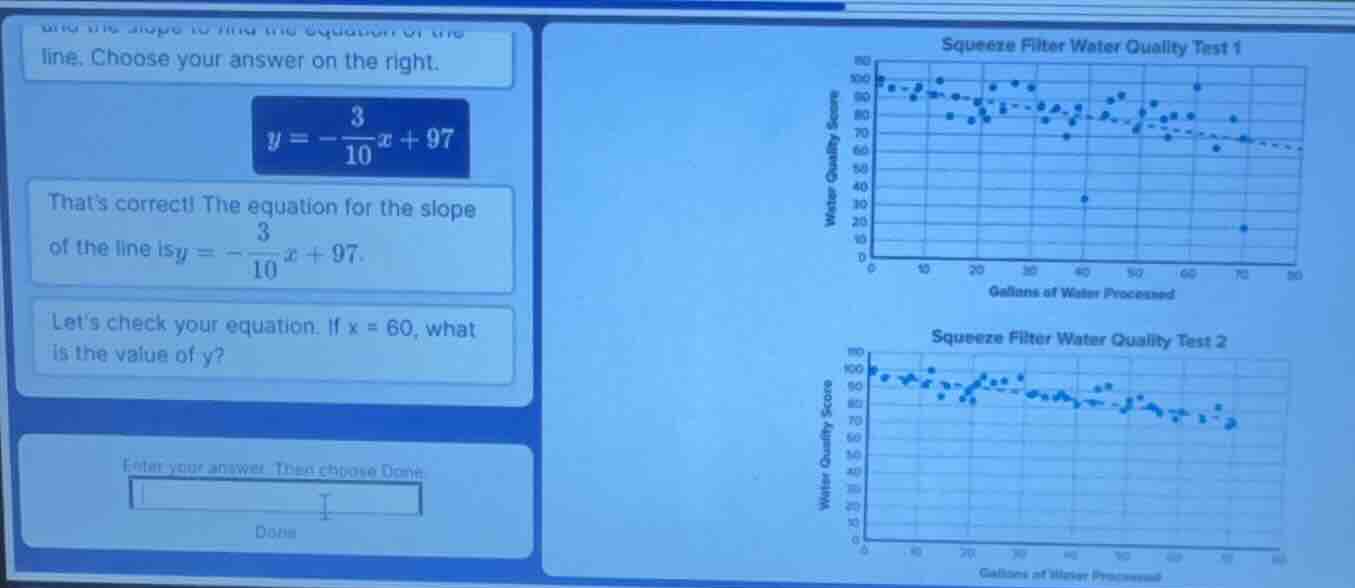 use the slope to find the equation of the line. choose your answer on t…