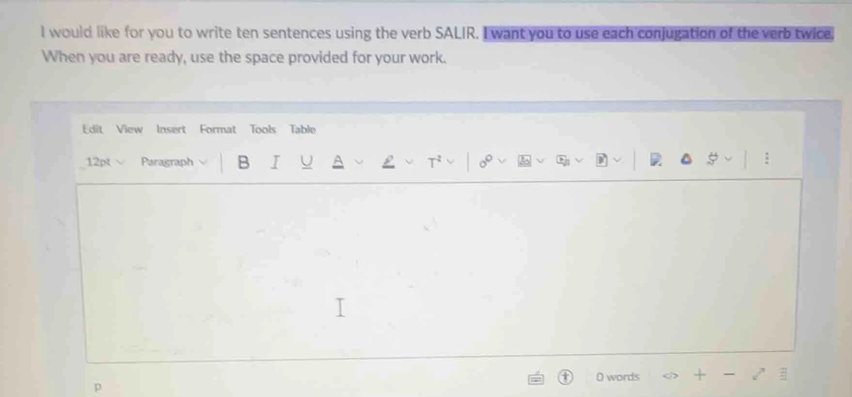 i would like for you to write ten sentences using the verb salir. i wan…