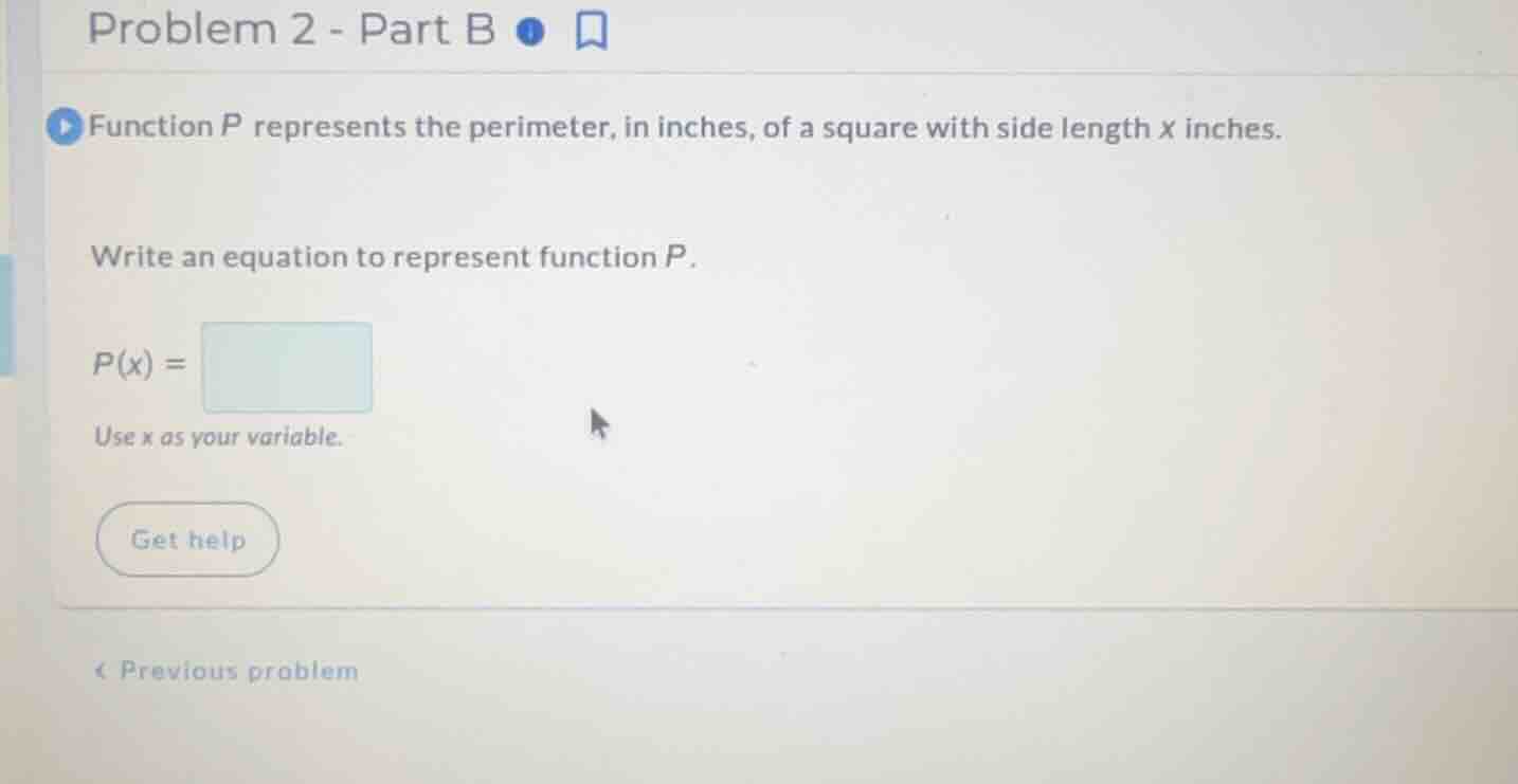 problem 2 - part b function p represents the perimeter, in inches, of a…