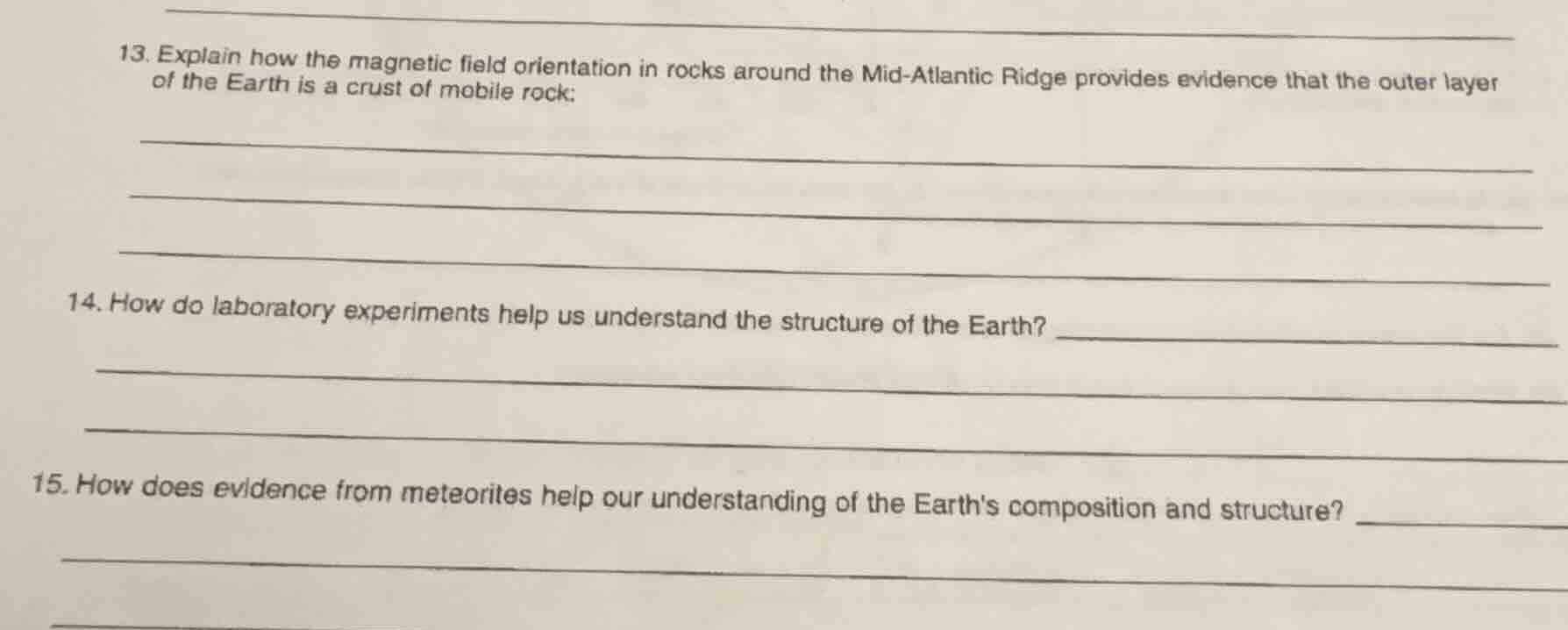 13. explain how the magnetic field orientation in rocks around the mid-…