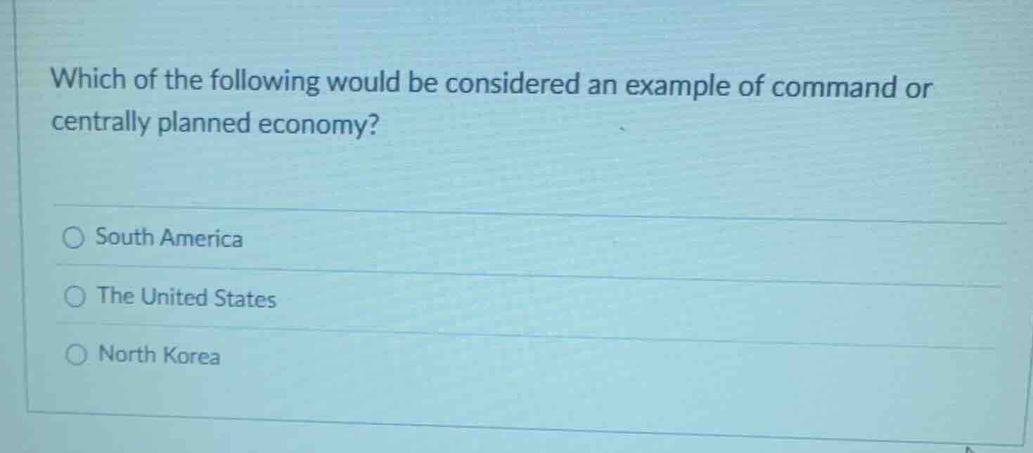 which of the following would be considered an example of command or cen…