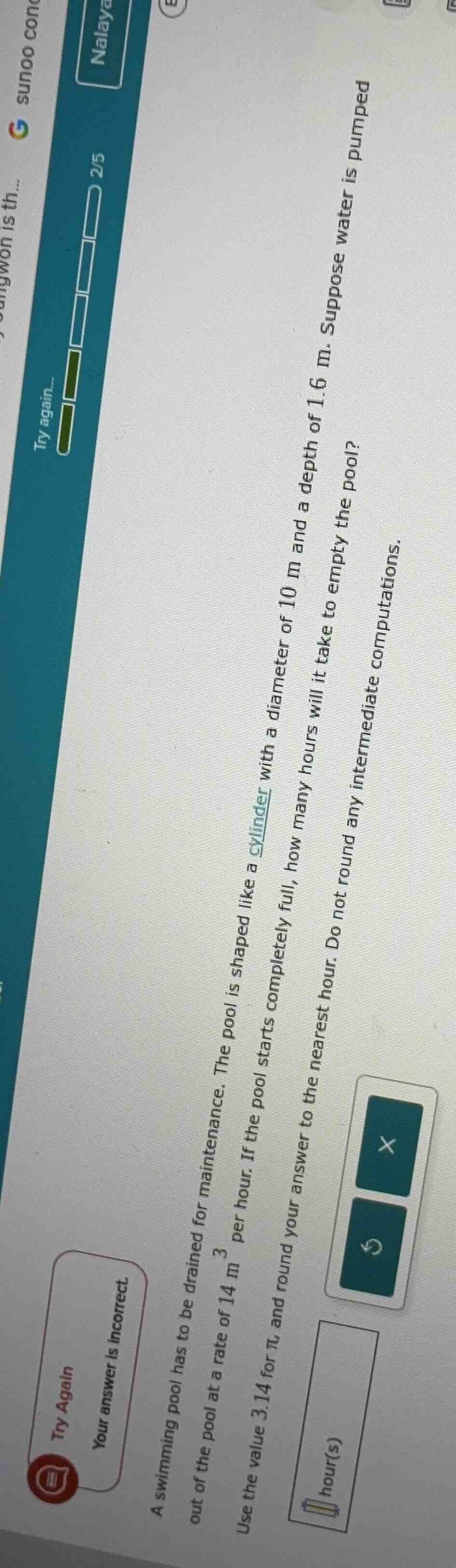 a swimming pool has to be drained for maintenance. the pool is shaped l…