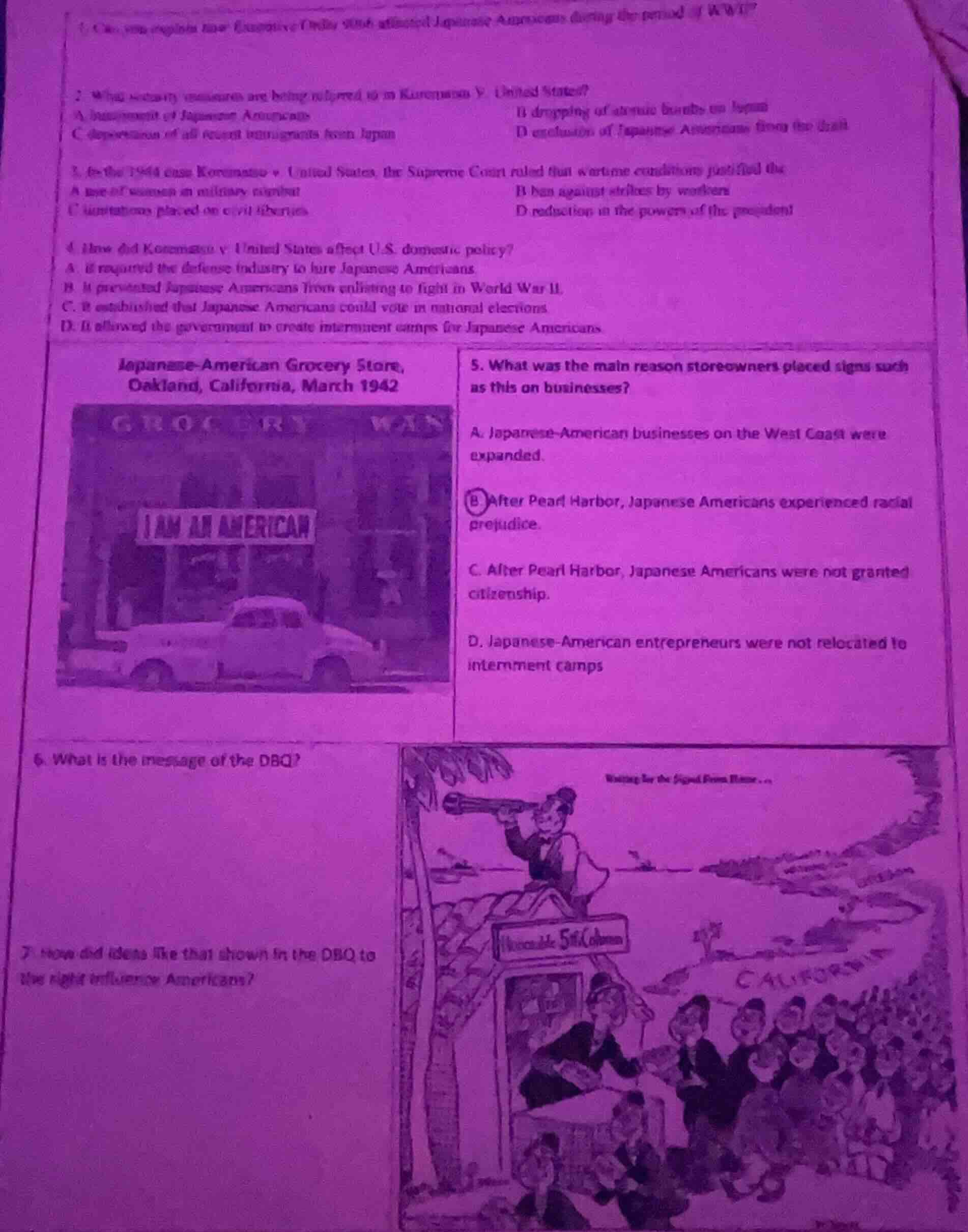 1. can you explain the executive order that affected japanese americans…