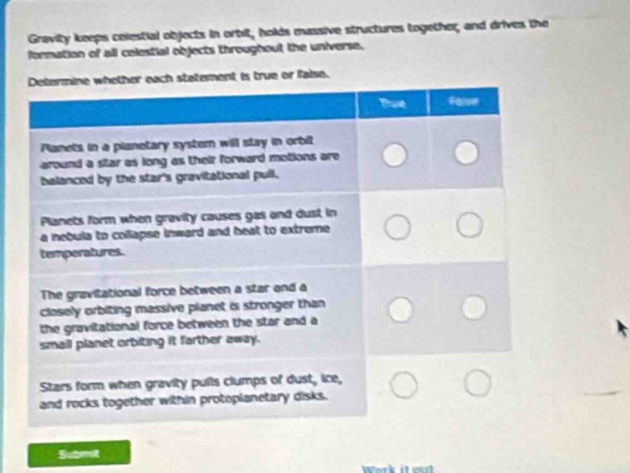 gravity keeps celestial objects in orbit, holds massive structures toge…